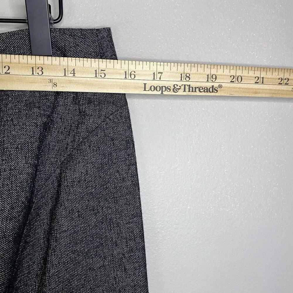 ANN TAYLOR Women Wool Blend Size‎ 10 Pencil Skirt Button Back Black Gray Lined